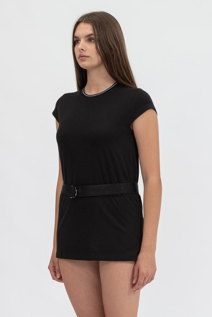  Calvin Klein Jersey Cap Sleeve Belted Top Kadın Bluz