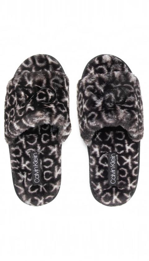  Calvin Klein Slipper Sandal Fur Mono Kadın Ev Terliği