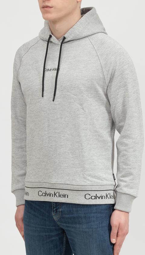  Calvin Klein Heather Logo Hoodie Erkek Kapüşonlu Sweatshirt
