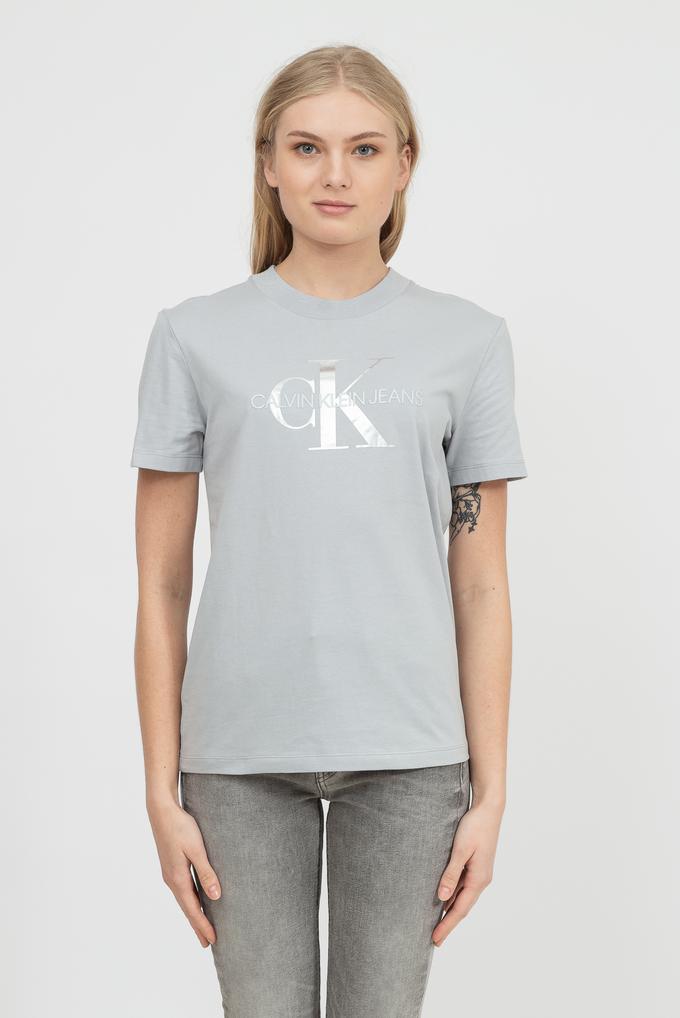  Calvin Klein Glossy Monogram Tee Kadın Bisiklet Yaka T-Shirt