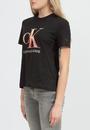  Calvin Klein Satin Bonded Blurred Ck Tee Kadın Bisiklet Yaka T-Shirt