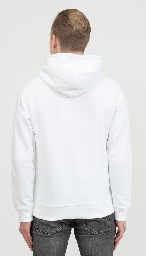  Calvin Klein Monochrome Institutional Hoodie Erkek Kapüşonlu Sweatshirt