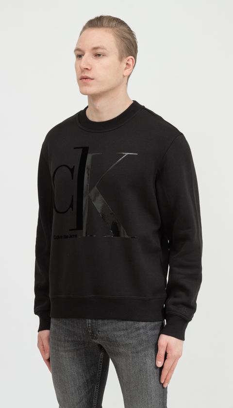  Calvin Klein Bold Spliced Ck Crew Neck Erkek Bisiklet Yaka Sweatshirt