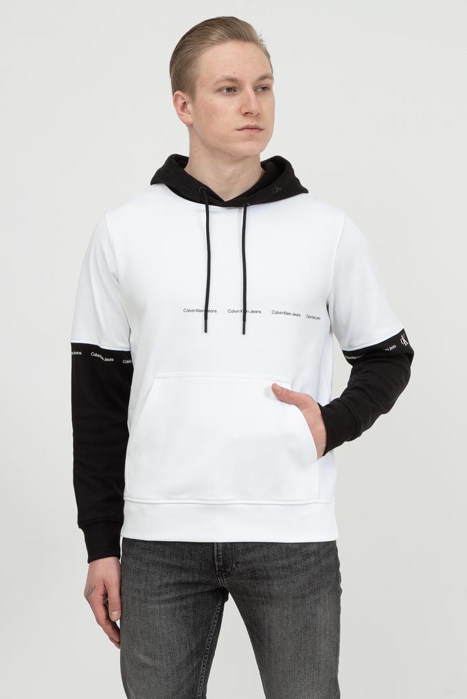  Calvin Klein Repeat Logo Colorblock Hoodie Erkek Kapüşonlu Sweatshirt