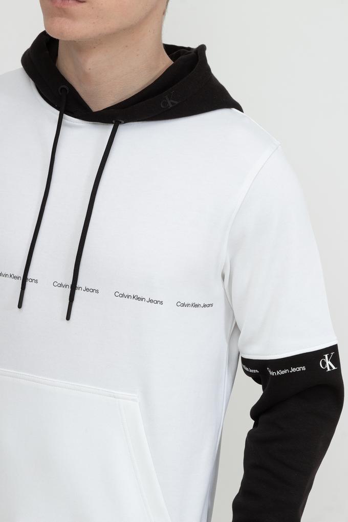  Calvin Klein Repeat Logo Colorblock Hoodie Erkek Kapüşonlu Sweatshirt