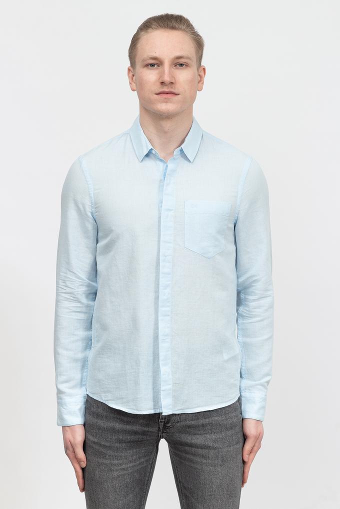  Calvin Klein Cotton Linen Chest Pocket Shirt Erkek Gömlek