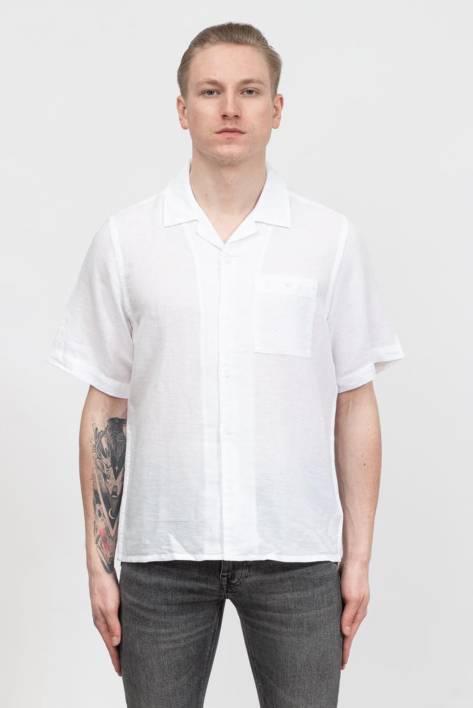  Calvin Klein Linen Short Sleeve Shirt Erkek Gömlek