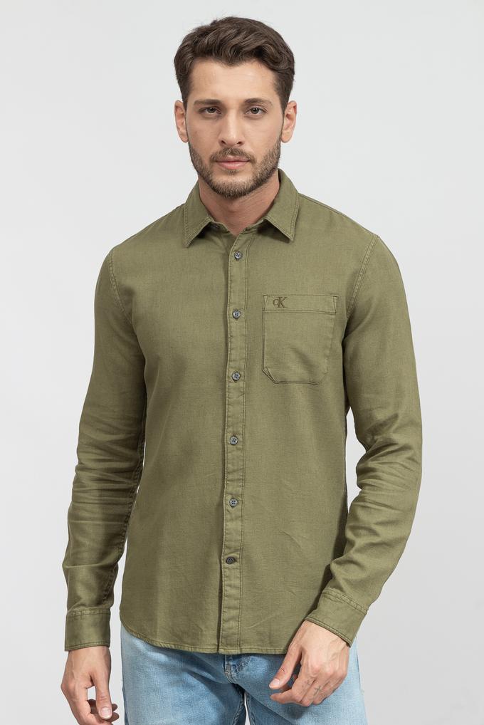  Calvin Klein Linen Blend Shirt Erkek Gömlek