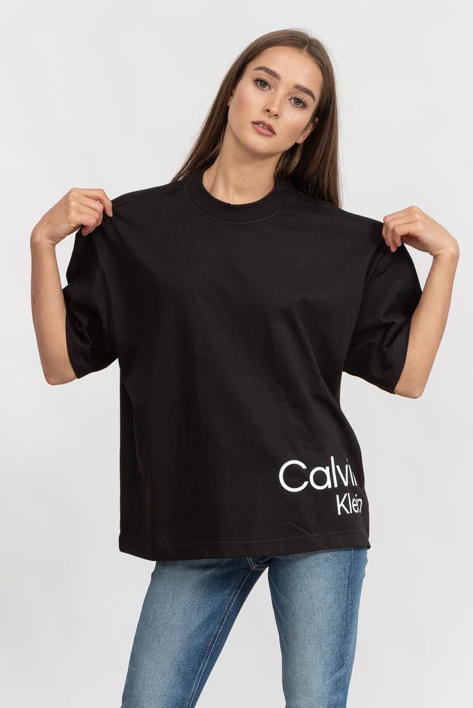  Calvin Klein Oversized Kadın Bisiklet Yaka T-Shirt