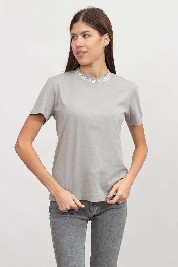  Calvin Klein Logo Tape/Jacquard Kadın Bisiklet Yaka T-Shirt