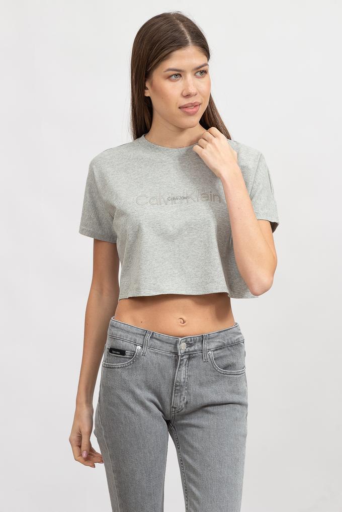  Calvin Klein Embossed Icon Kadın Bisiklet Yaka T-Shirt